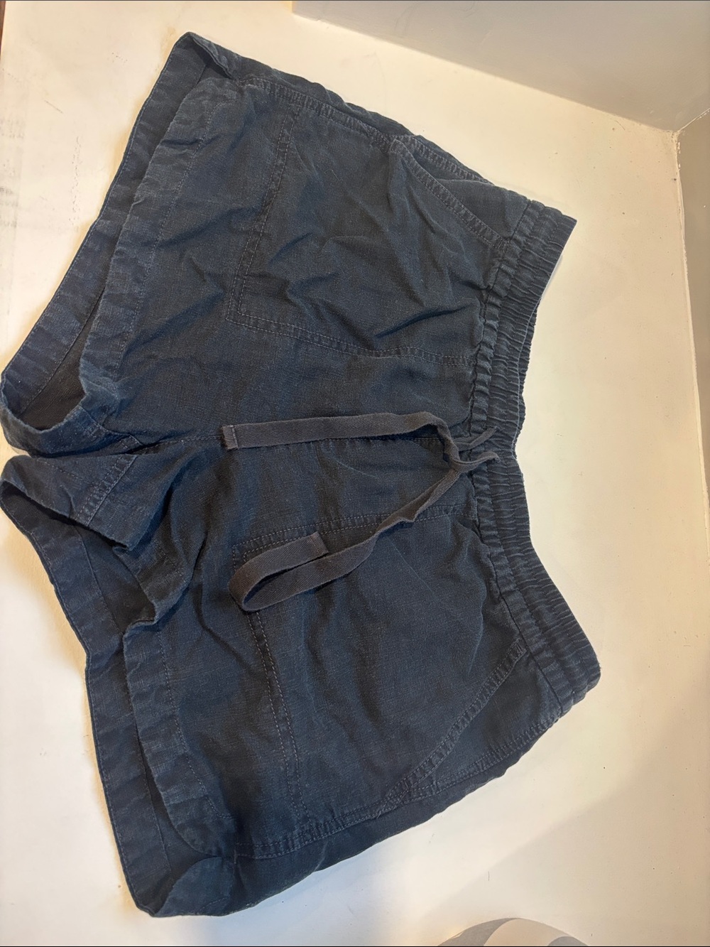 Women’s Elastic-Waist Drawstring Shorts - Washed Black